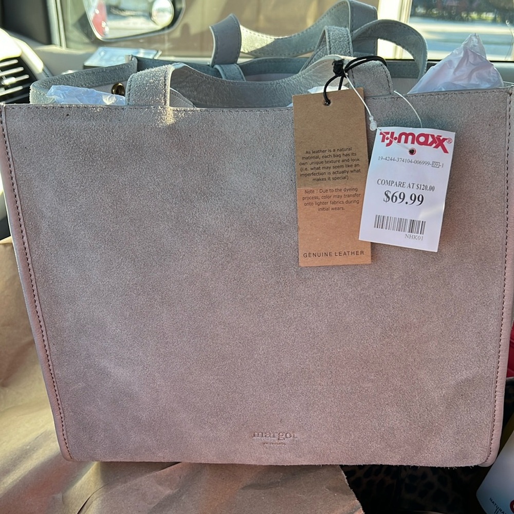Beautiful Grey Margot suede bag from TJ Maxx